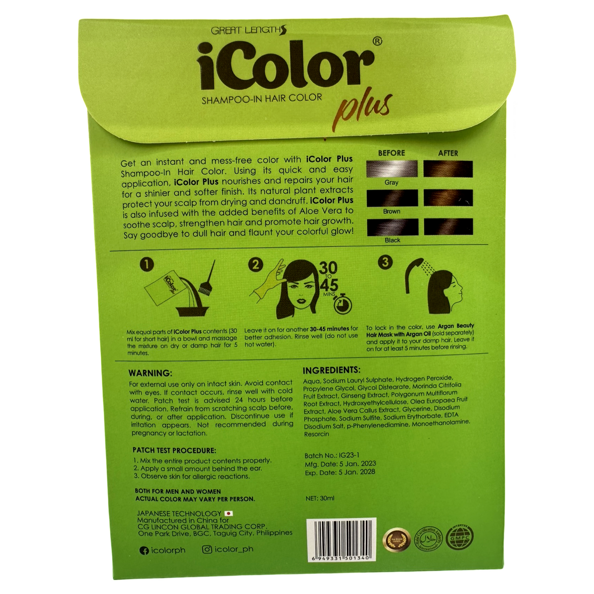 Icolor Plus Shampoo In Hair Color Light Brown 30 Ml Sukli Filipino Grocery Online Usa 