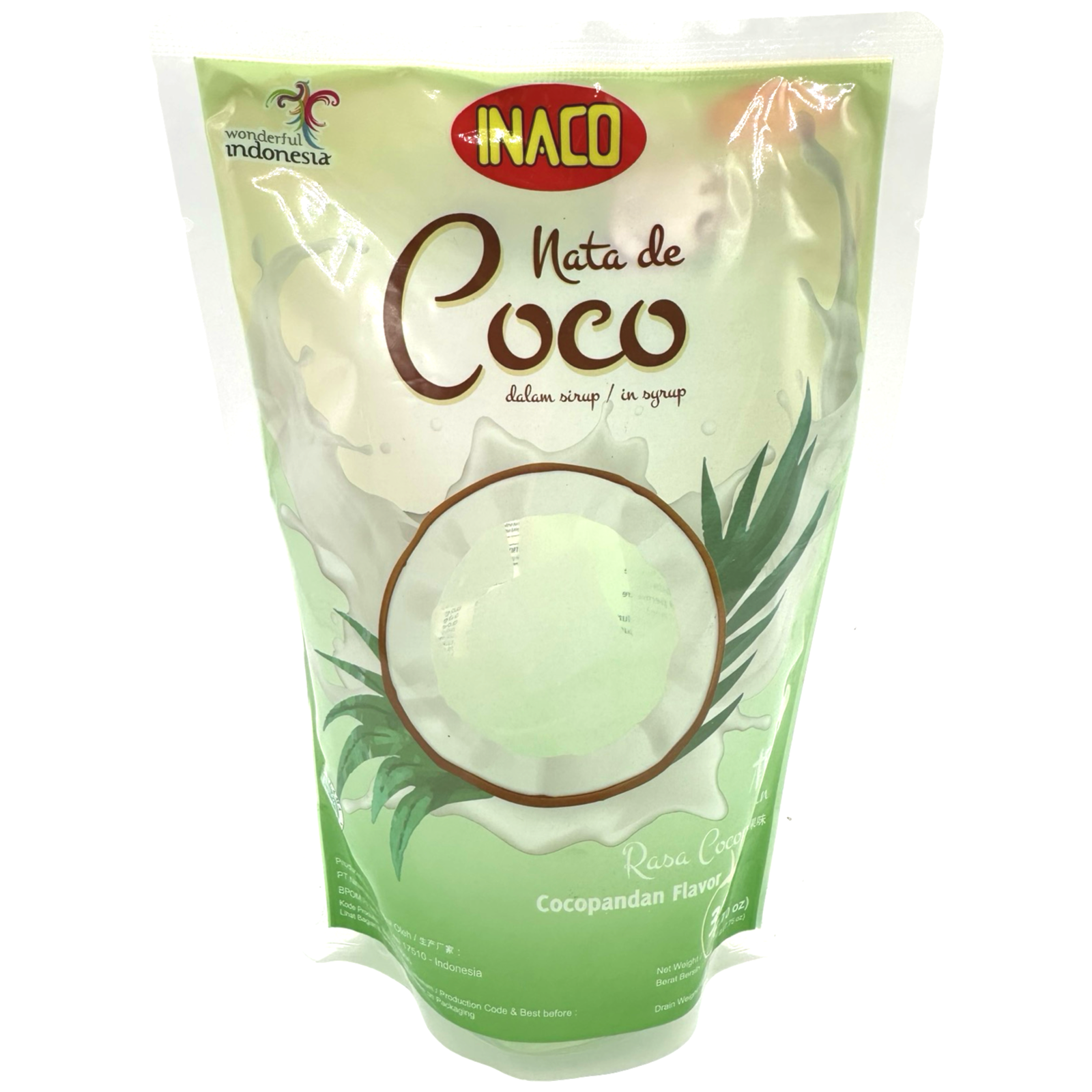 Inaco - Nata De Coco in Syrup - Coconut Gel - Coco Pandan Flavor