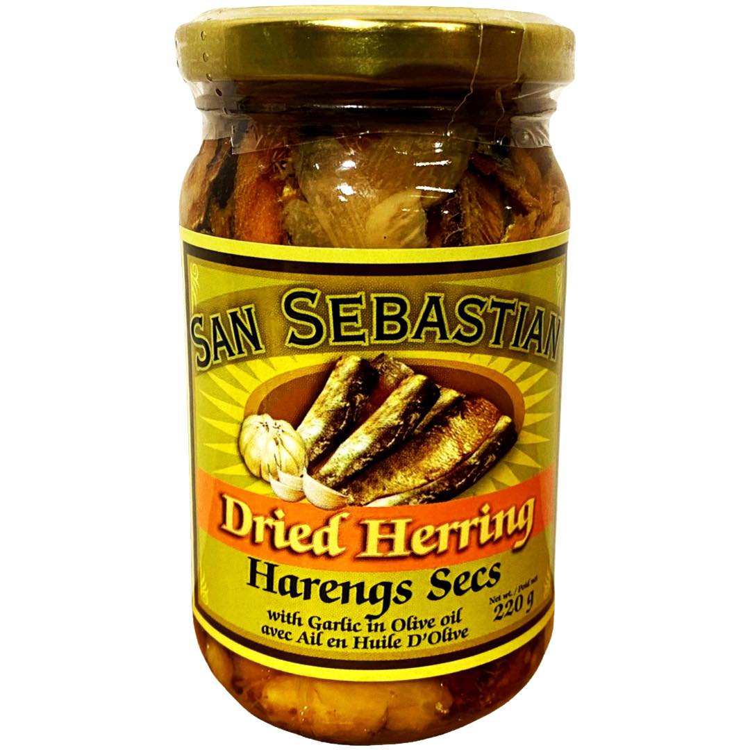 San Sebastian Dried Herring with Garlic in Olive Oil 220 G Sukli