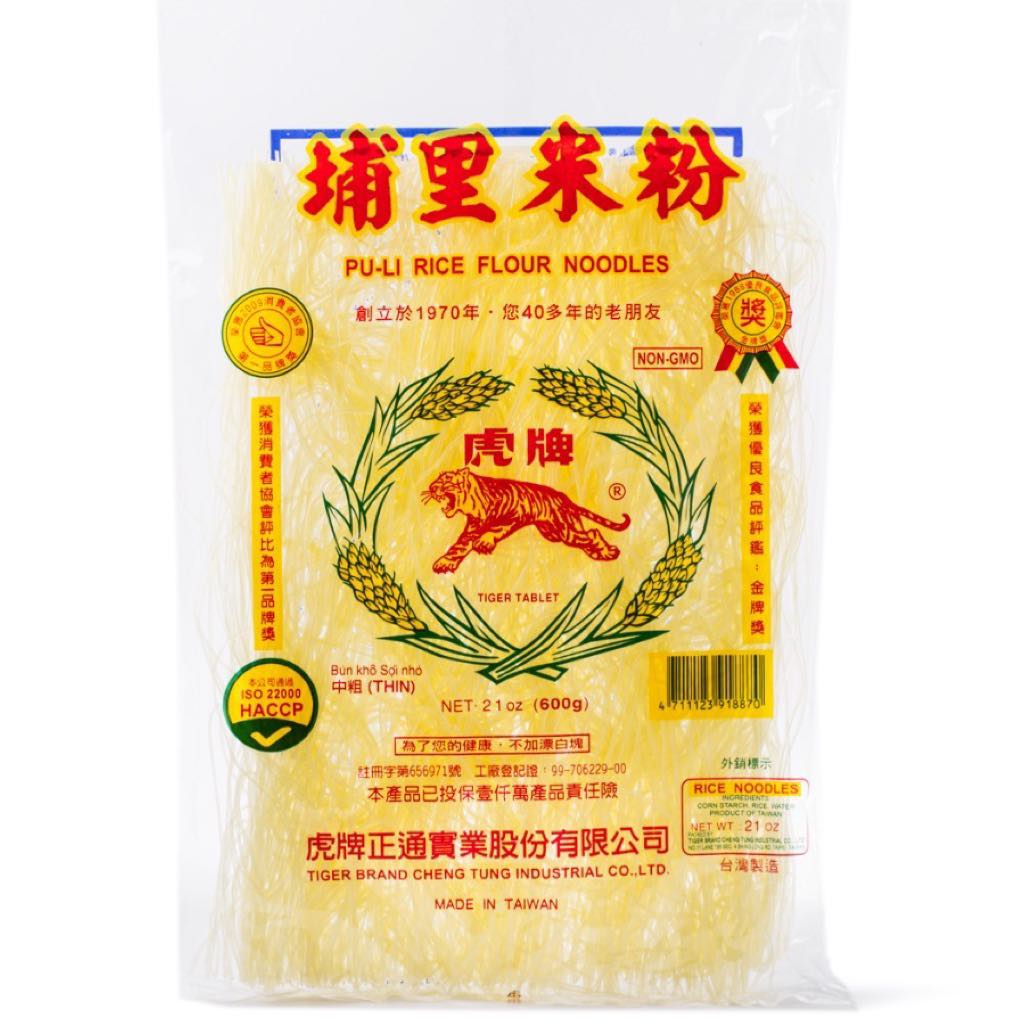Tiger Pu Li - Rice Flour Noodles - THIN - 21 OZ