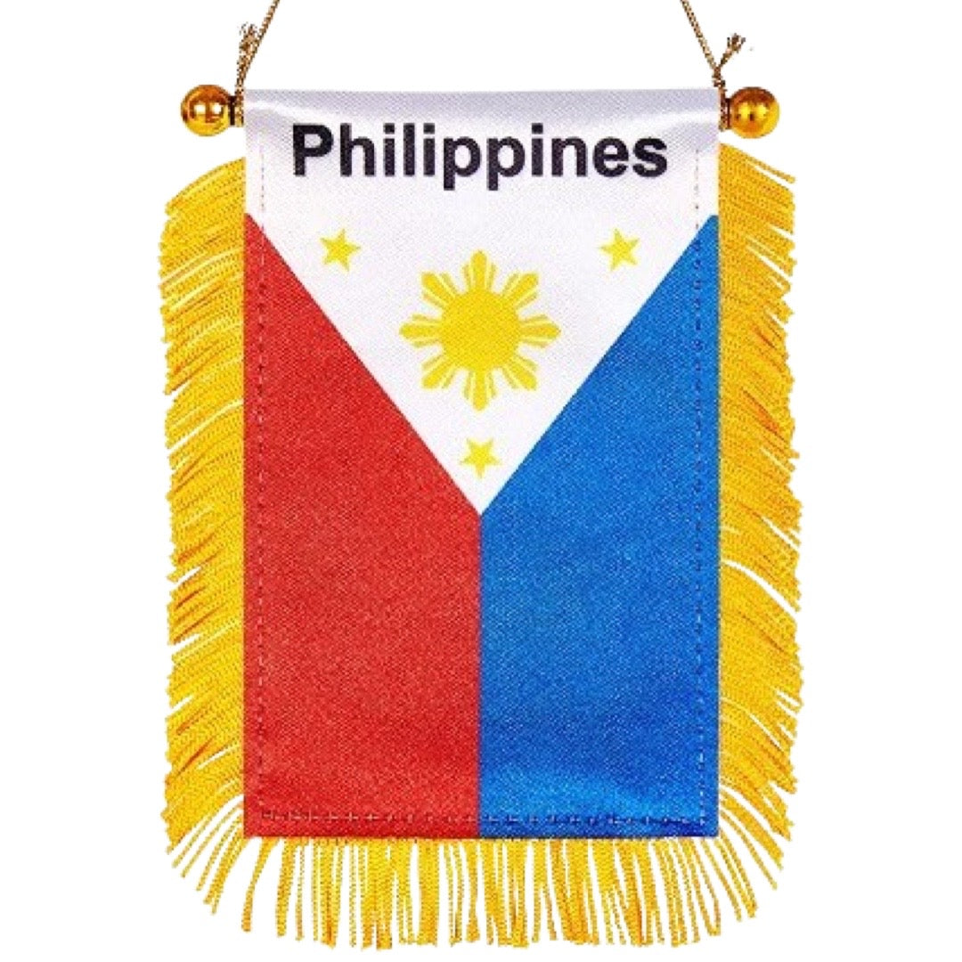 Philippine Flag - Window Hanging Rearview Mirror Banner with Suction Cup