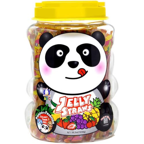 ABC Jelly Straws in Plastic Jar Panda 1650 G Sukli Filipino