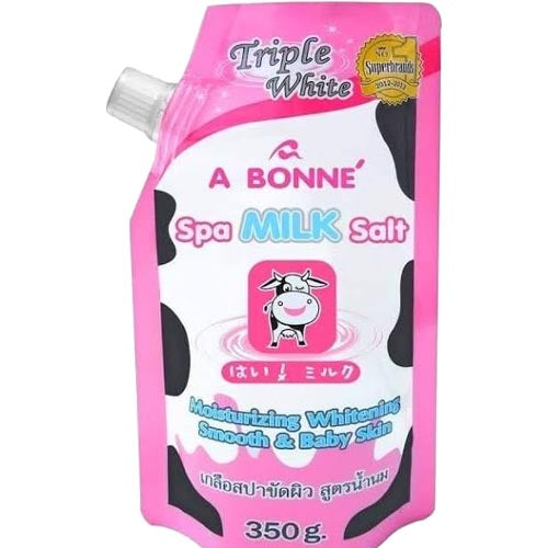 A Bonne - Triple White Spa Milk Salt Scrub Soap - Moisturizing Smooth and Baby Skin - 350 G