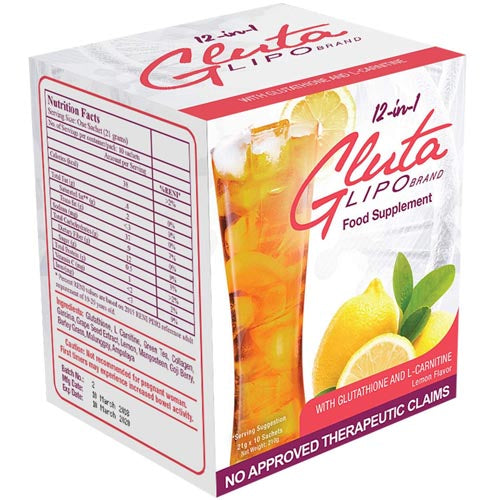 Gluta Lipo Brand - 12 in 1 - Food Supplement - LEMON Flavor - 10 Sache Sukli - Filipino Grocery Online USA Gluta Lipo Brand - 12 in 1 - Food Supplement - LEMON Flavor - 10 Sache Sukli - Filipino Grocery Online USA