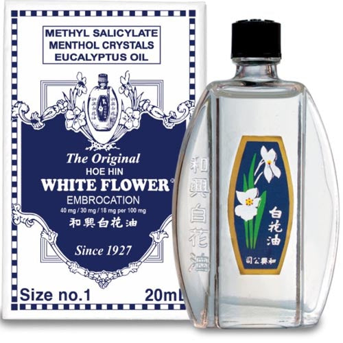 Hoe Hin - White Flower - Embrocation - Methyl Salicylate - Menthol Crystals - Eucalyptus Oil - Size No 1 - 20 ML