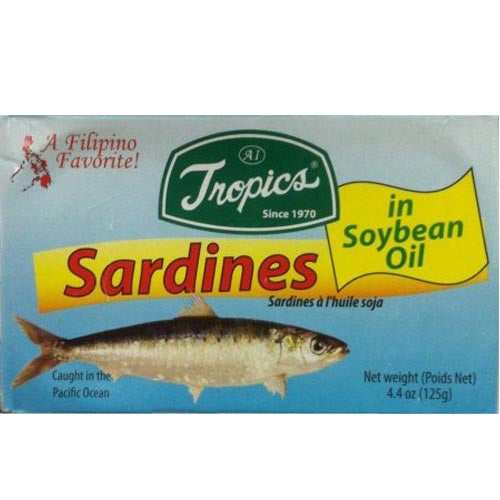 Tropics Sardines in Soybean Oil 125 G Sukli Filipino Grocery Online USA