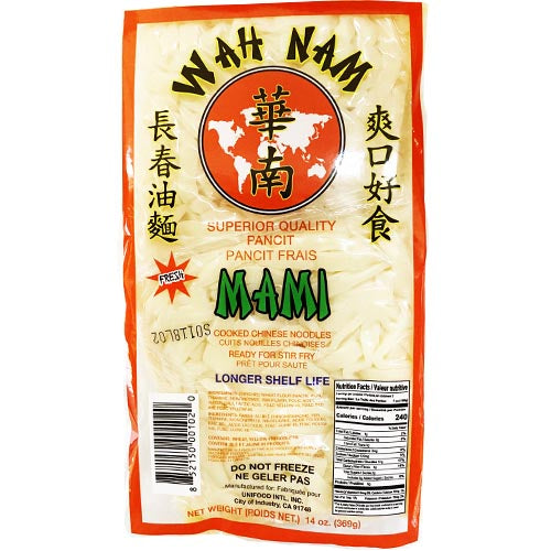 Wah Nam - Fresh Mami - Superior Quality Pancit - Cooked Chinese Noodles- Ready for Stir Fry -14 OZ