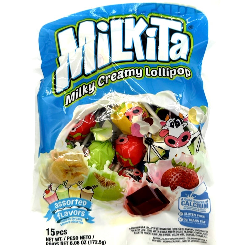 Milkita - Milky Creamy Lollipop - Assorted Flavors - 15 Pieces - 172.5 G