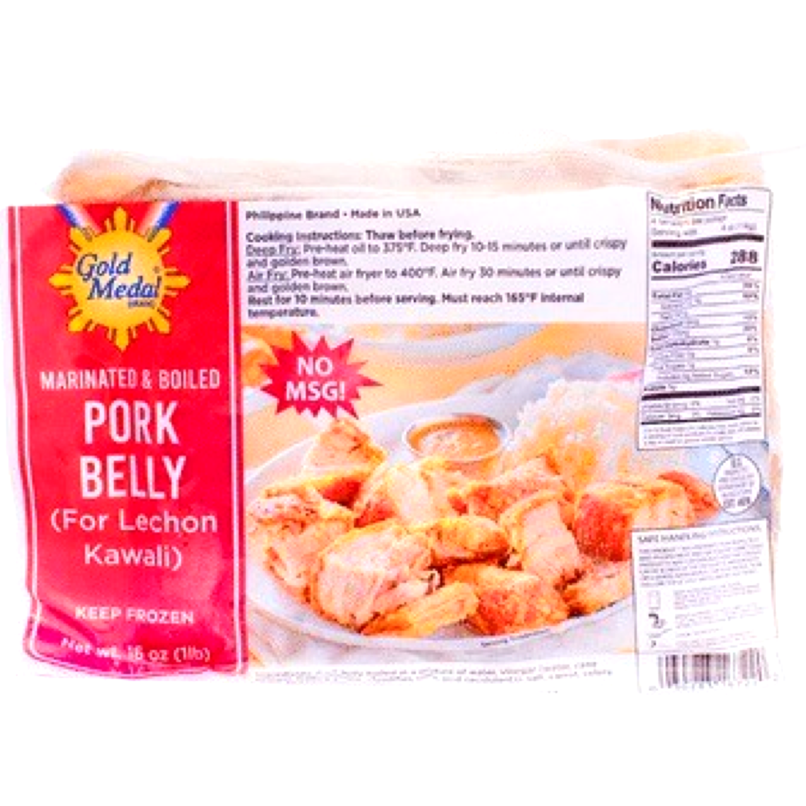 Gold Medal - Pork Belly (For Lechon Kawali) - Marinated - Ready To Fry - 16 OZ
