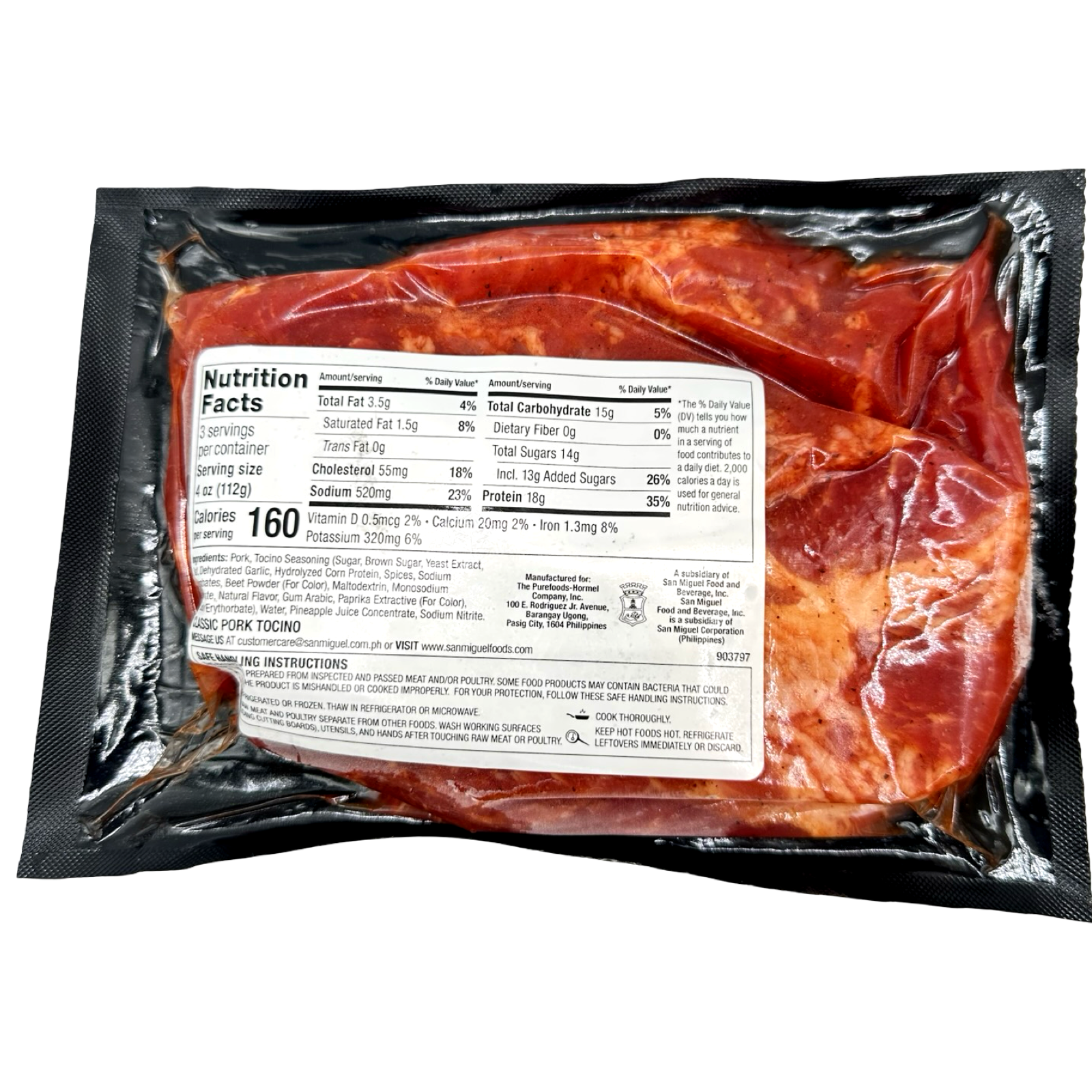 San Miguel Purefoods -Classsic Pork Tocino - 340g - 12 OZ