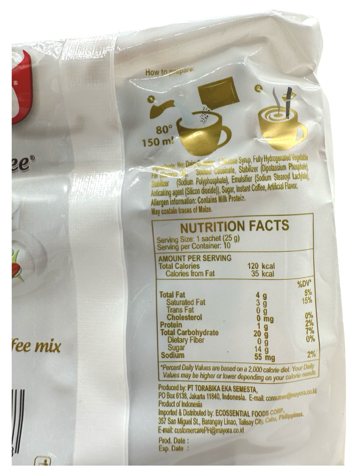 Kopiko Low Acid Coffee - 10x25g