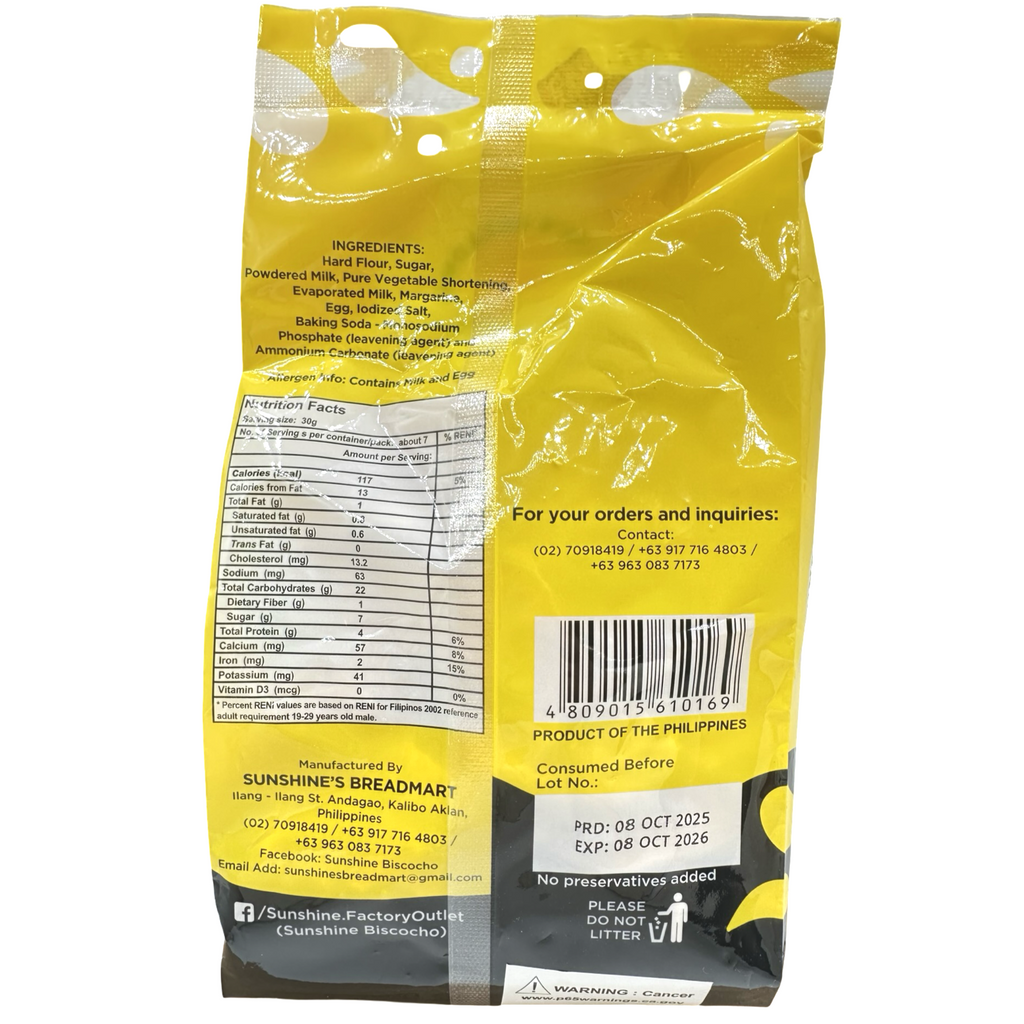 Sunshine's Breadmart - Galletas Egg Cracklets - 200 G