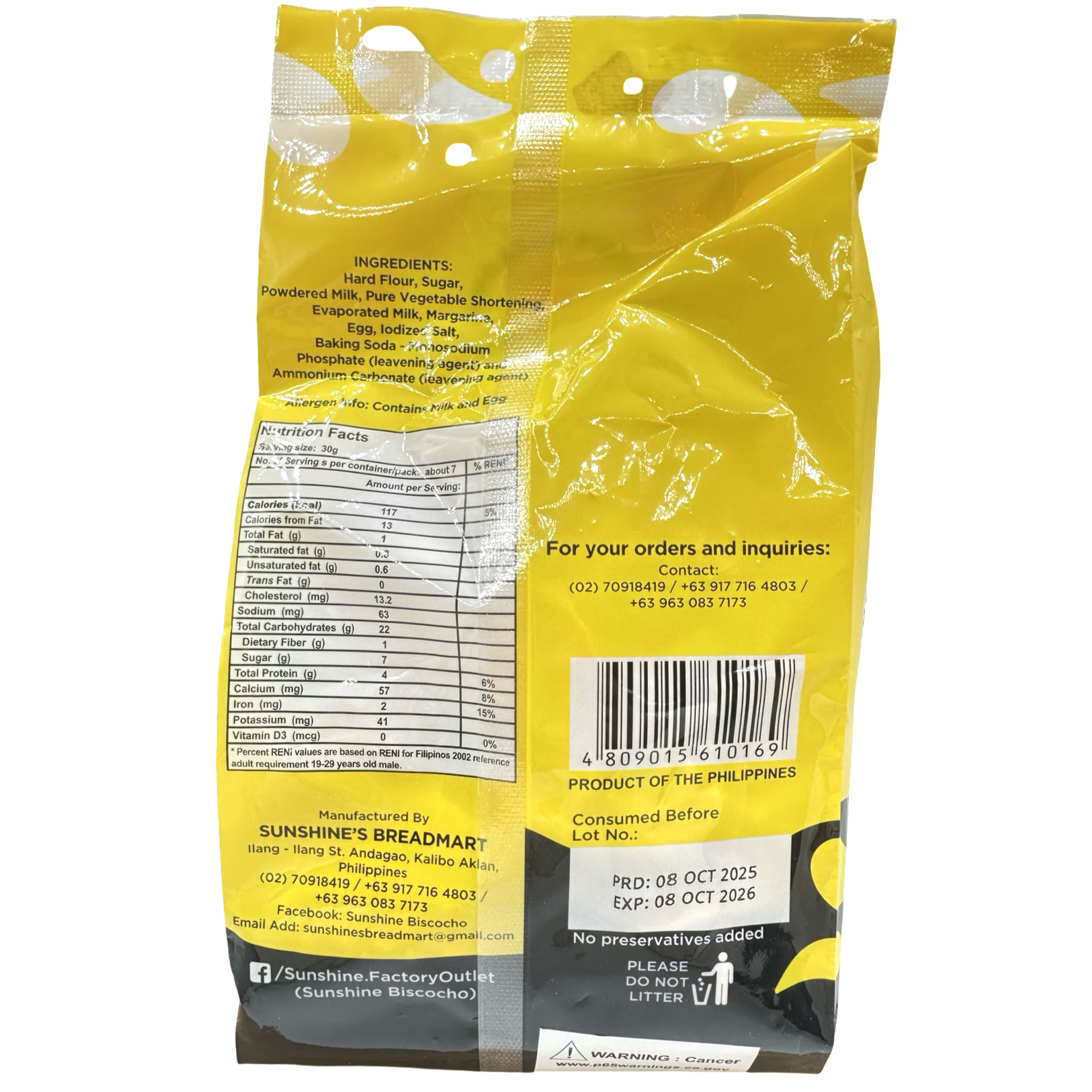 Sunshine's Breadmart - Galletas Egg Cracklets - 200 G