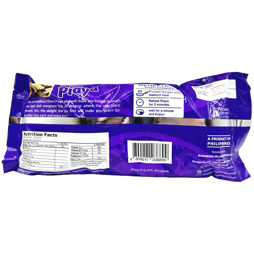 BongBong's - Special UBE Piaya - 10 Pieces - 380 G