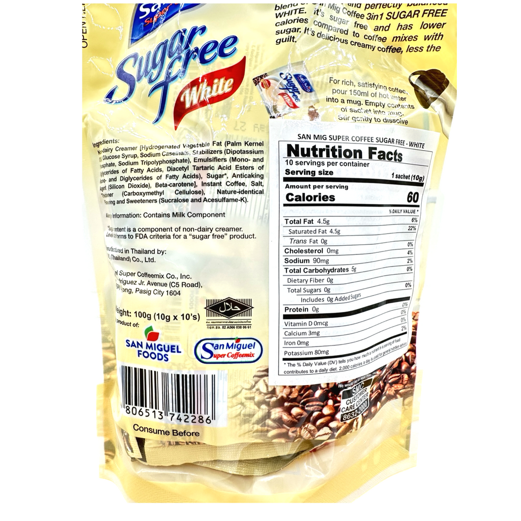 SUPER COFFEE 3 IN 1 - SUGAR FREE WHITE 10g