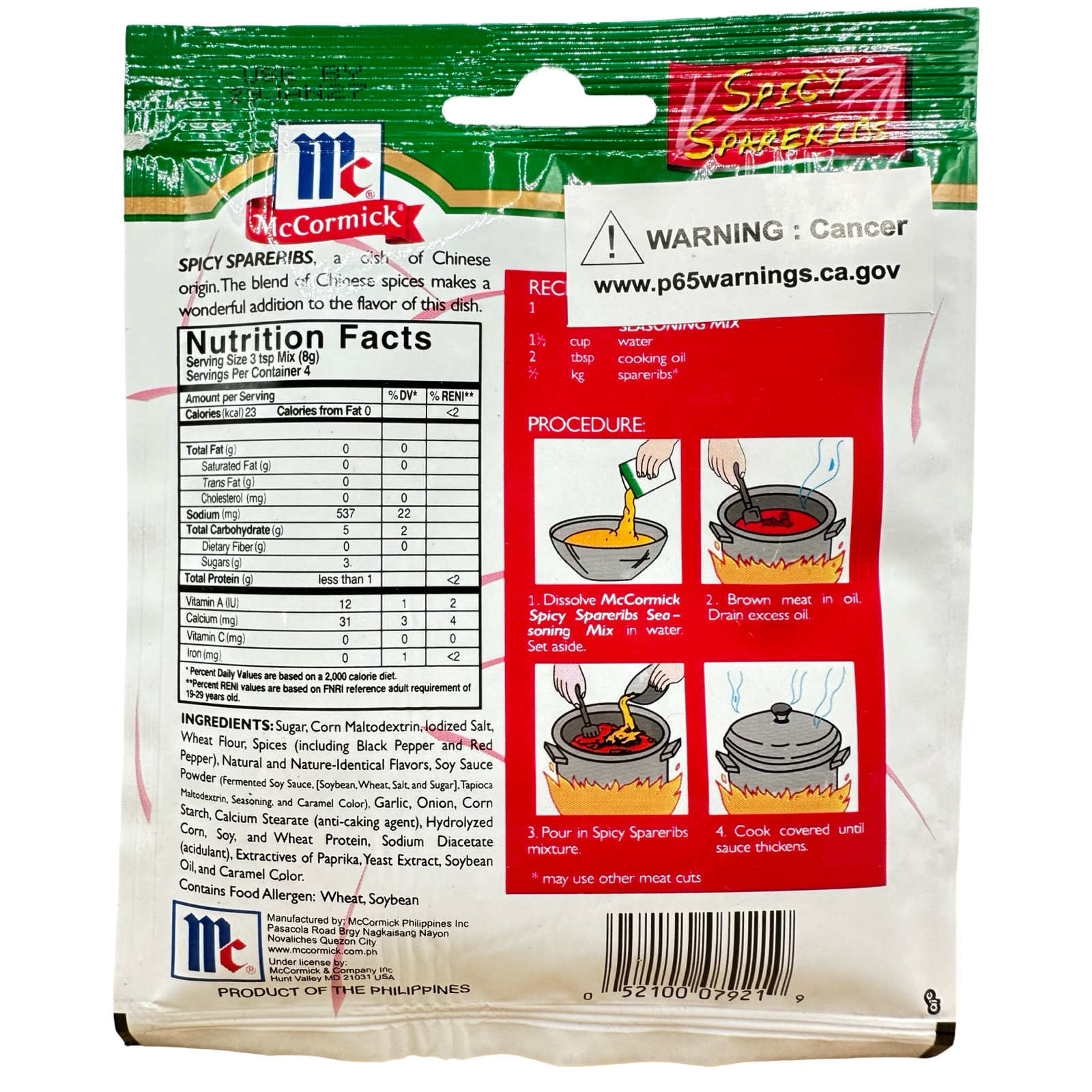 McCormick Mix Spicy Spareribs - 32 G