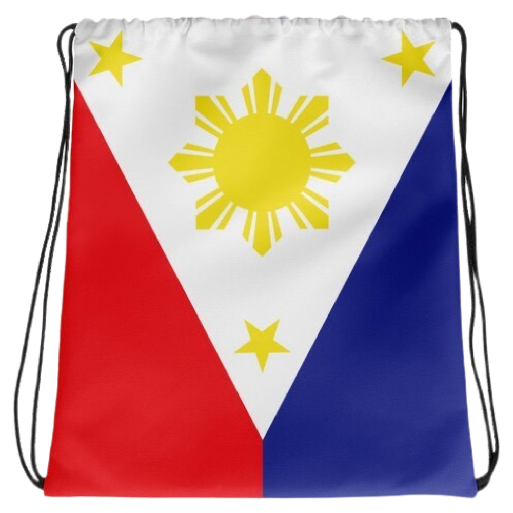 PHILIPPINES Flag Drawstring Backpack Bag -  41cm X 32cm