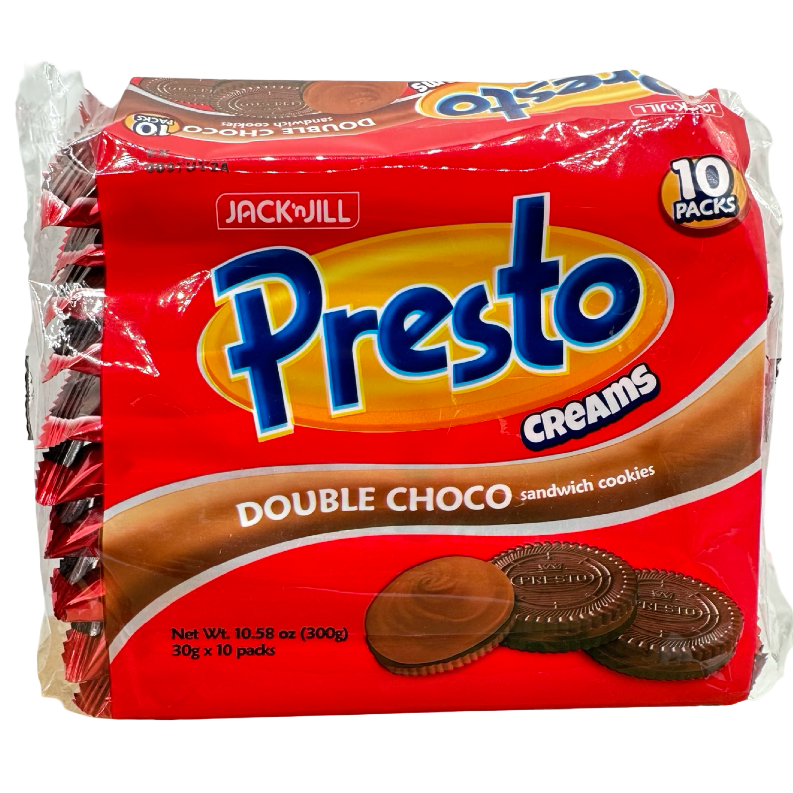 Jack 'n Jill - Presto Creams - Double Chocolate Sandwich Cookies - 10 Packs - 300 G