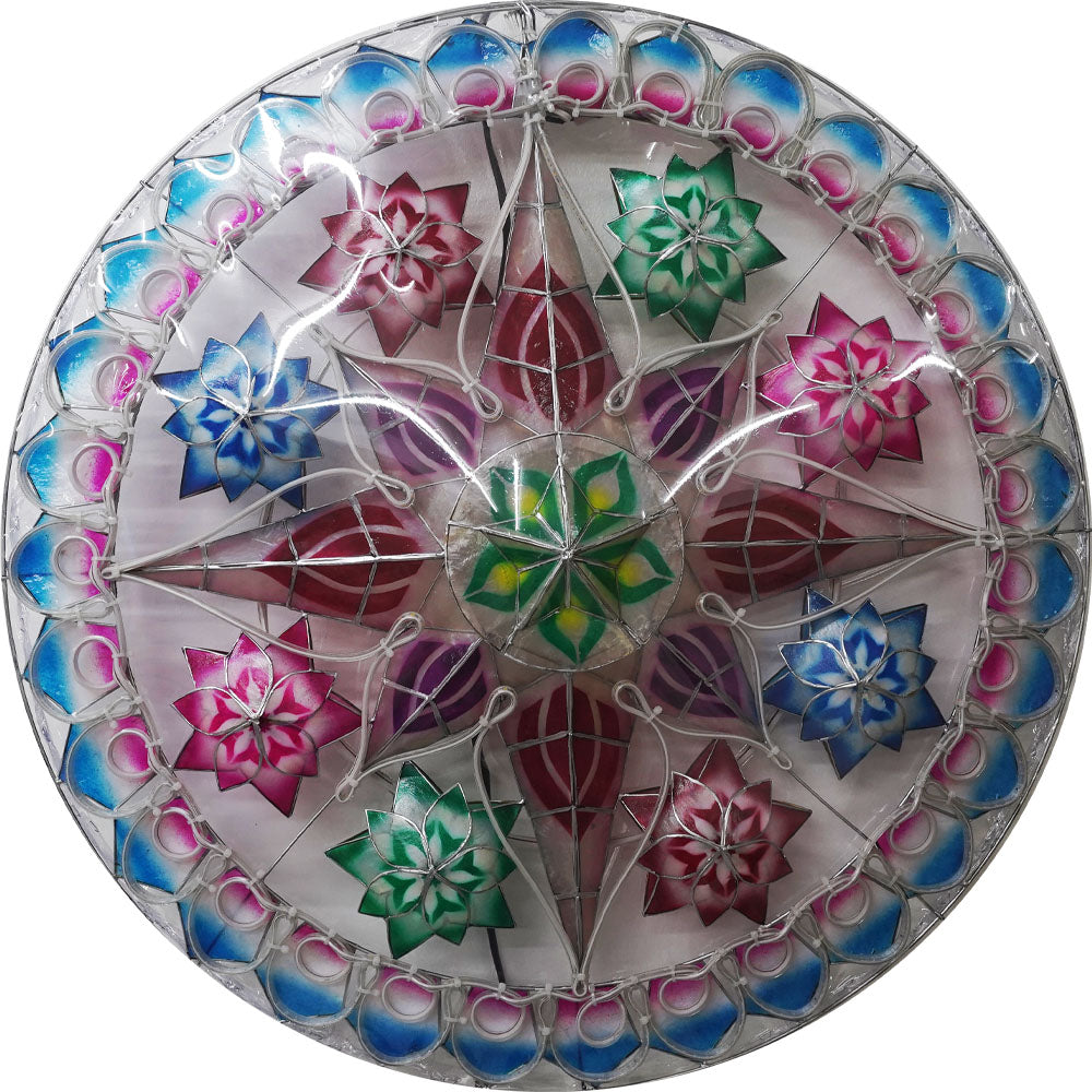 Philippines Christmas Capiz Parol Lantern Star (Tala) - Purple / Blue / Yellow / White - Size 30" / 4 KG / 110 V (30CY13)