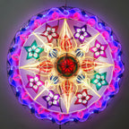 Philippines Christmas Capiz Parol Lantern Star (Tala) - Red / Blue / White LED Show - Size 30" / 4 KG / 110 V (30LB31)