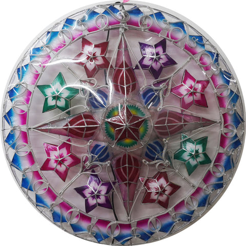 Philippines Christmas Capiz Parol Lantern Star (Tala) - Red / Blue / White LED Show - Size 30