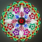 Philippines Christmas Capiz Parol Lantern Star (Tala) - Red / Green / White LED Show - Size 30" / 4 KG / 110 V (30LB40)