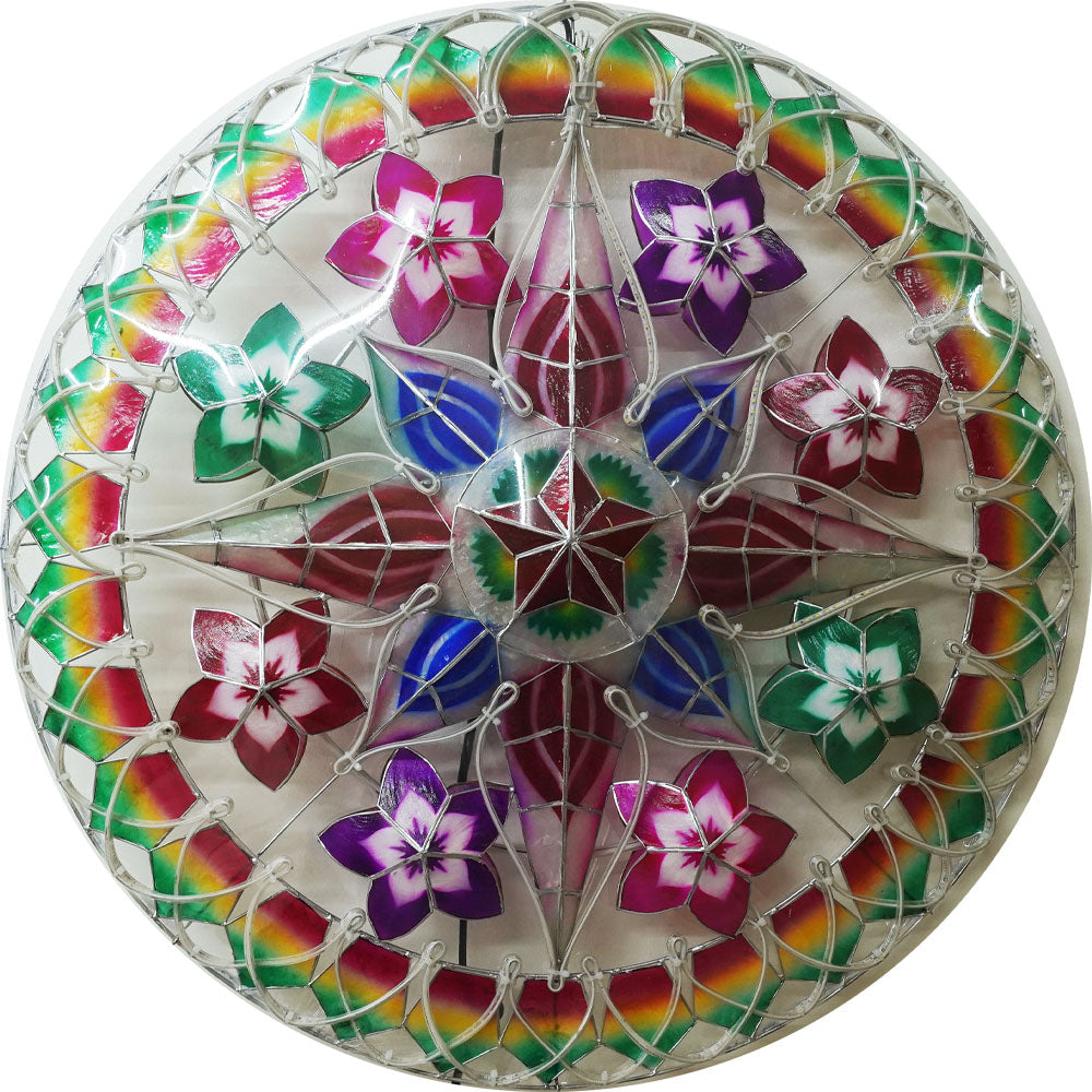 Philippines Christmas Capiz Parol Lantern Star (Tala) - Red / Green / White LED Show - Size 30" / 4 KG / 110 V (30LB40)