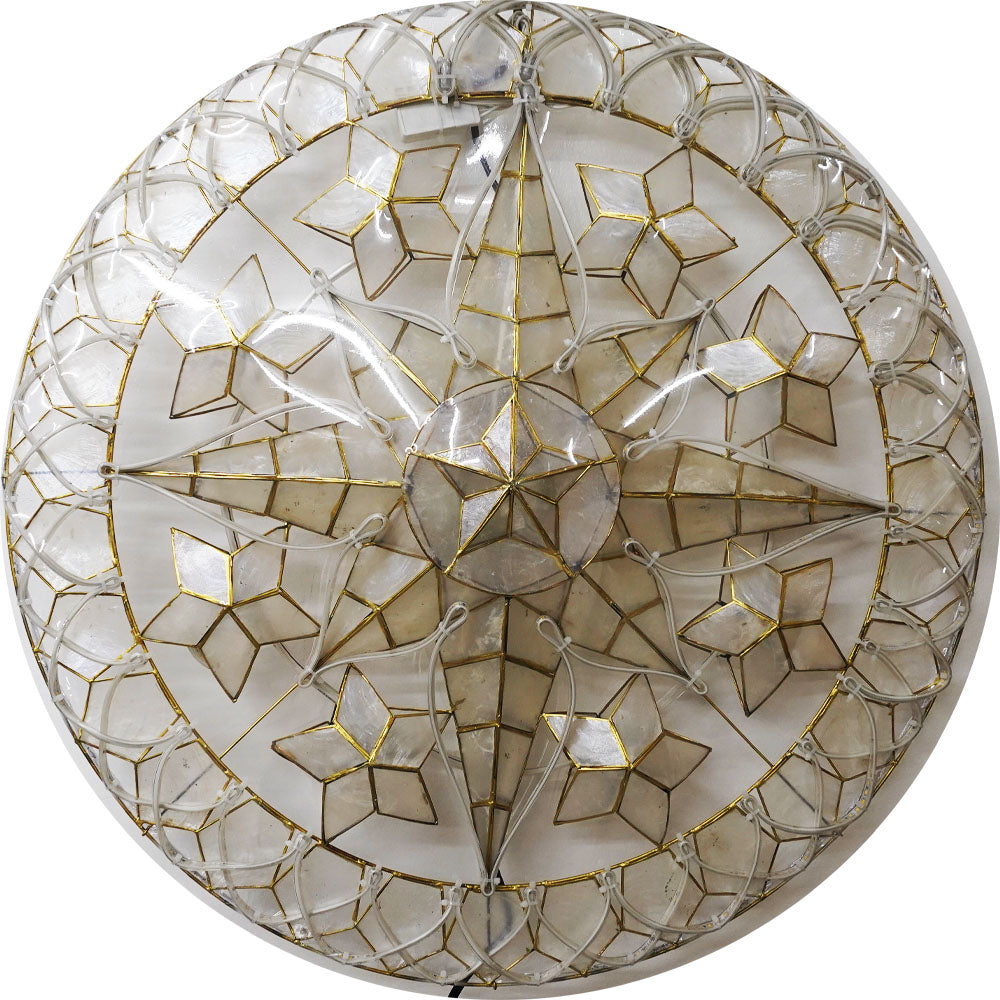 Philippines Christmas Capiz Parol Lantern Star (Tala) - WHITE ONLY LED Show - Size 30" / 4 KG / 110 V (30LB4)