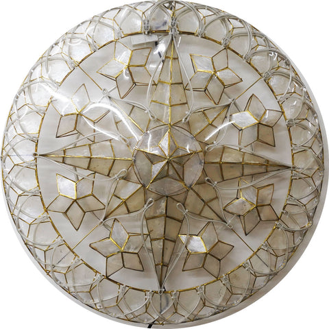 Philippines Christmas Capiz Parol Lantern Star (Tala) - WHITE ONLY LED Show - Size 30