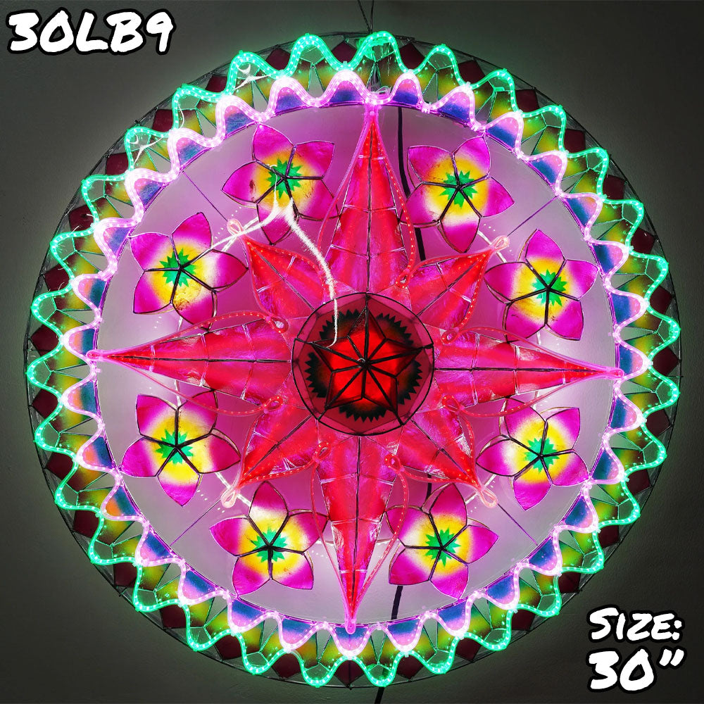 Philippines Christmas Capiz Parol Lantern Star (Tala) -Purple / Red / Green - Size 30" / 4 KG (30LB9)