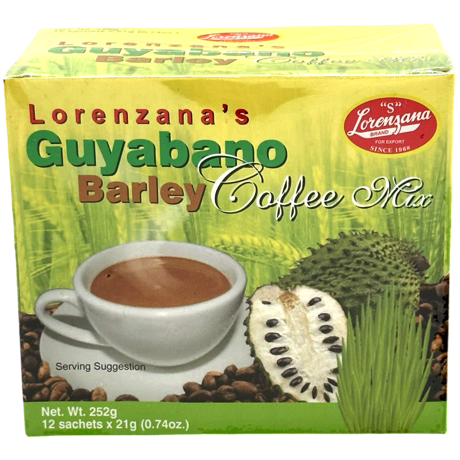 Lorenzana - Guyabano Barley Coffee Mix - 12 Sachets x 21 G (210 G)