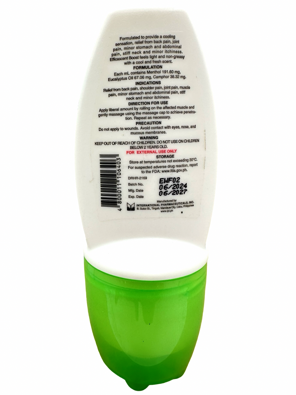 Efficascent - Boost Pain Relief Massage Roll On - 50 ml