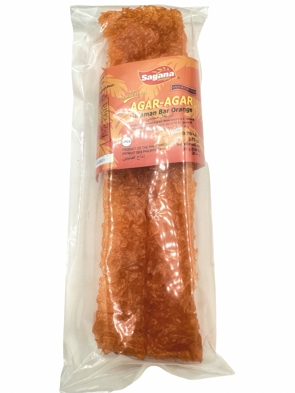 Sagana - AgarAgar Gulaman Bar Orange - 20g