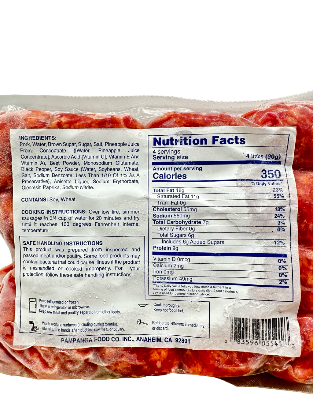 Pampanga - Chorizo De Cebu - Cured Sweet Sausage - 12oz