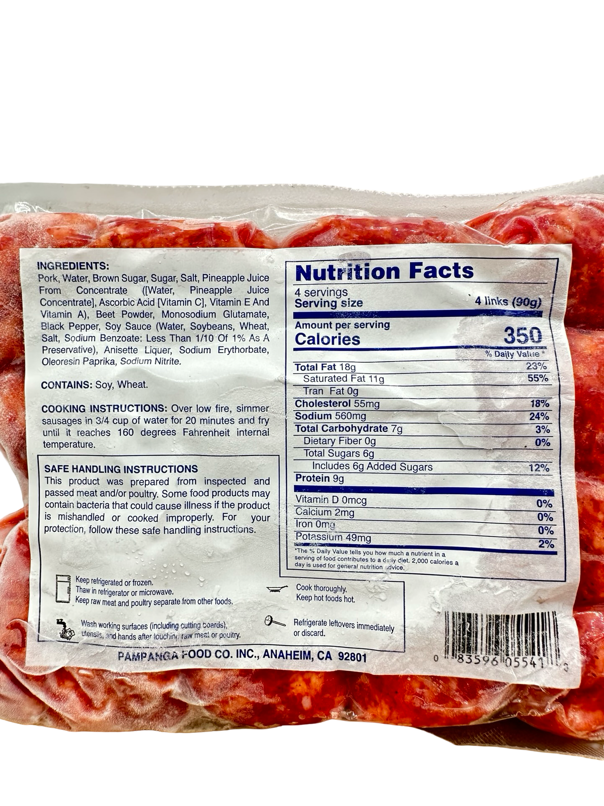 Pampanga - Chorizo De Cebu - Cured Sweet Sausage - 12oz