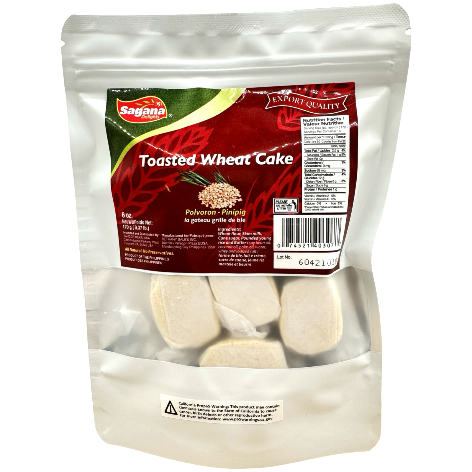 Sagana - Polvoron - Pinipig - 6 OZ