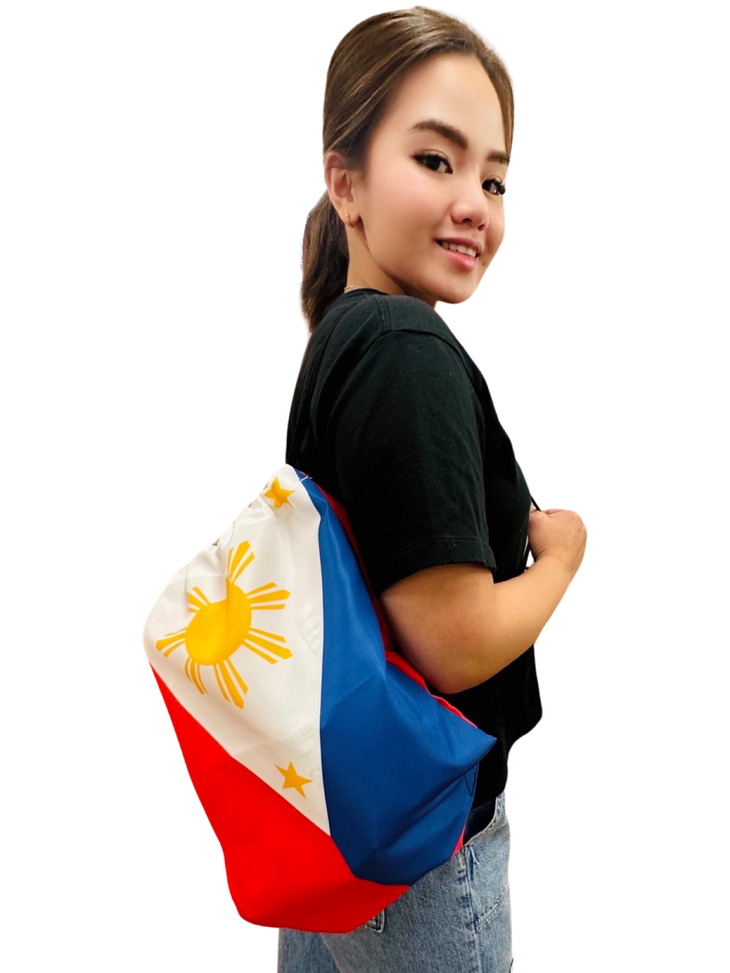 PHILIPPINES Flag Drawstring Backpack Bag -  41cm X 32cm