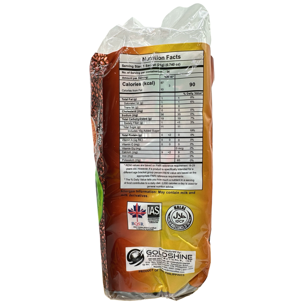 Jimm's - 3in1 Coffee Mix with Brown Sugar - 24 Sachets - 21 G