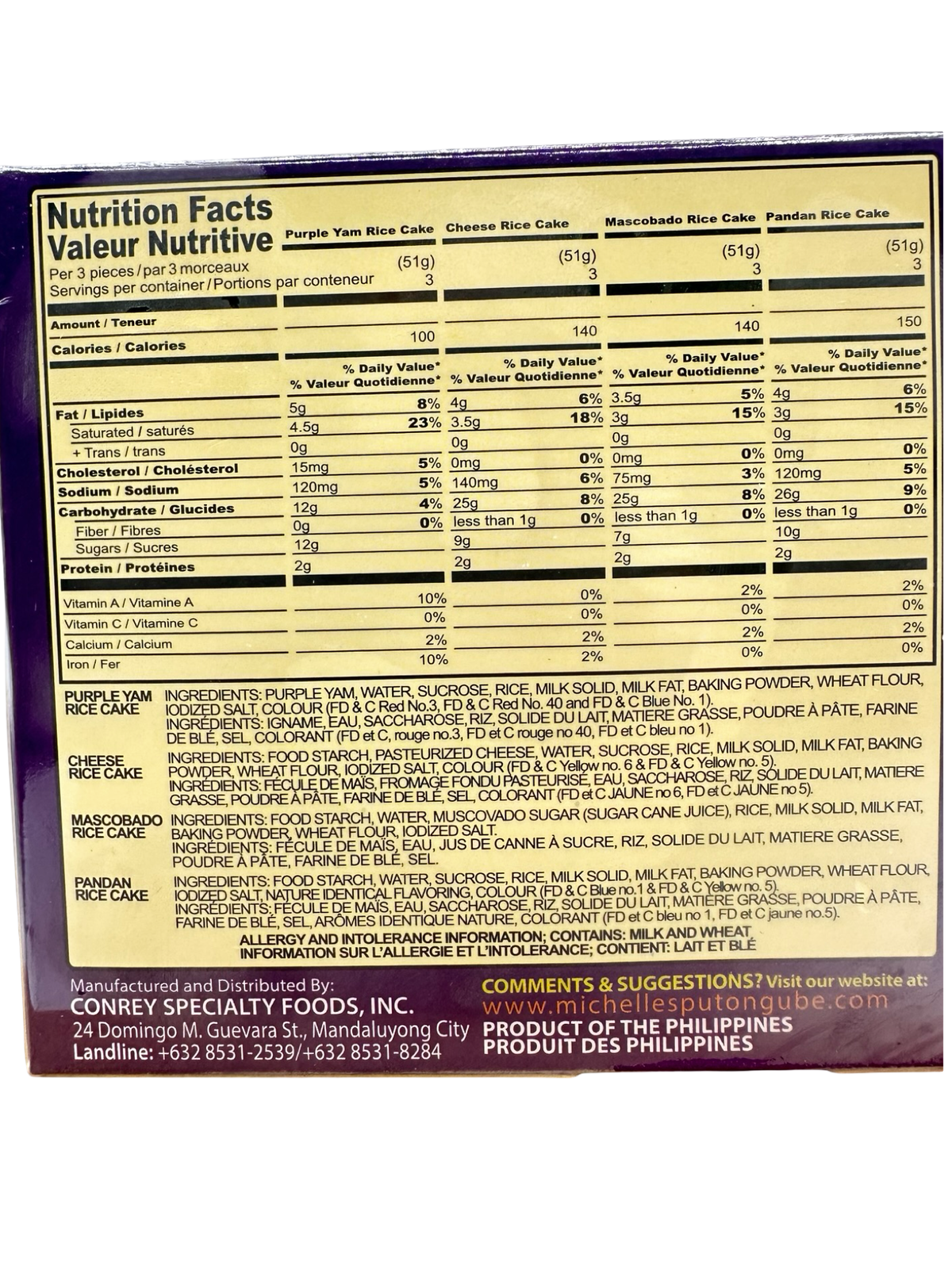 Michelle's - Puto Assorted (Box) - 209 G