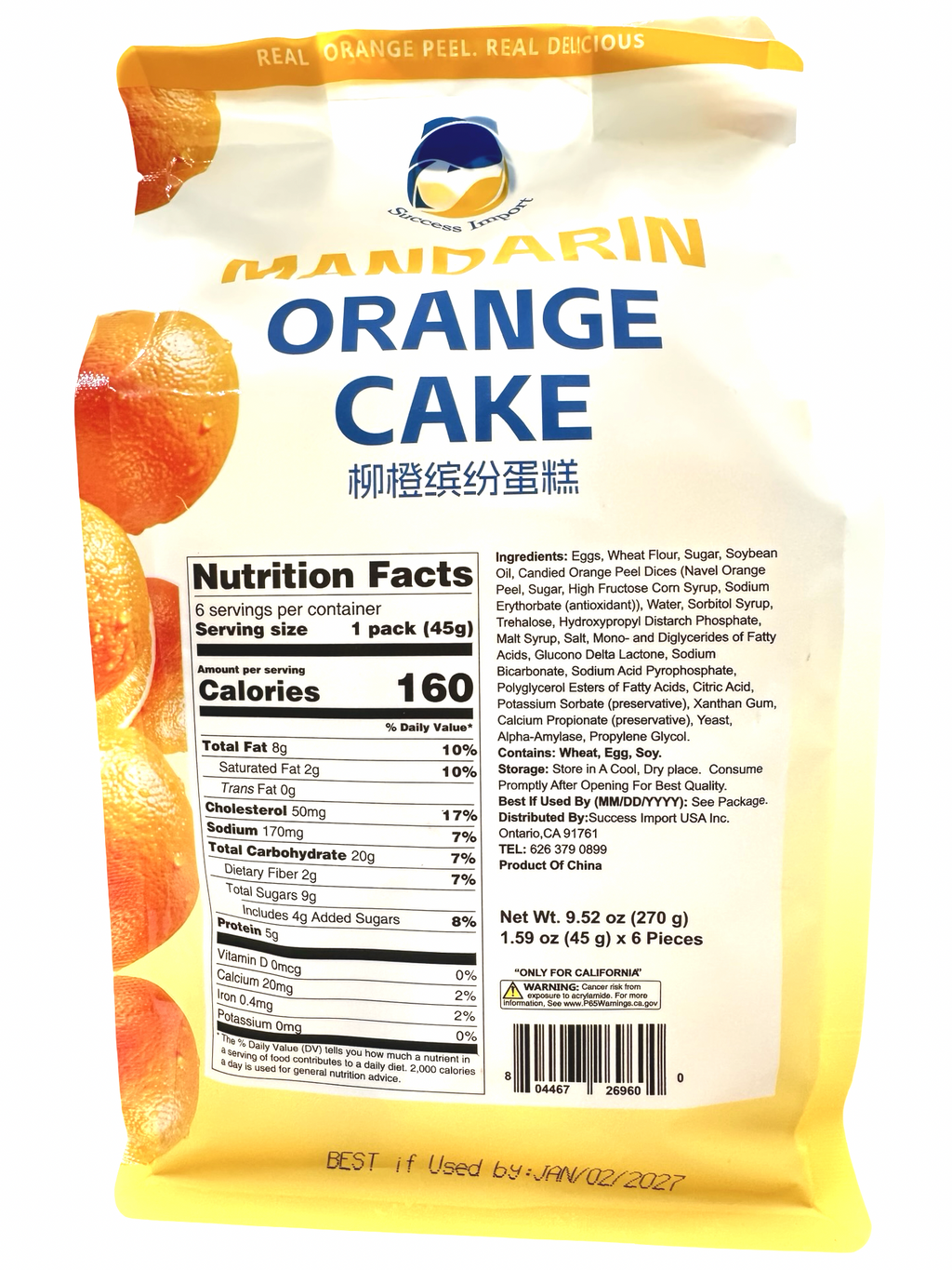 Mandarian - Orange Cake - 9.52 oz