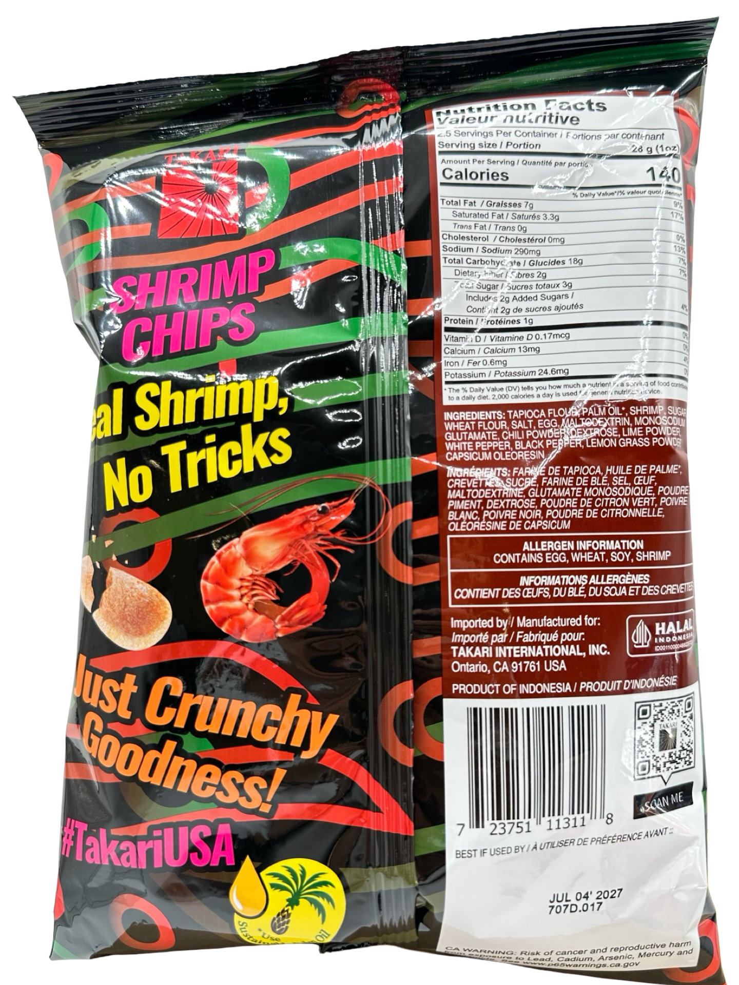 TAKARI Shrimp Chips - HOT CHILI AND LIME - 70g