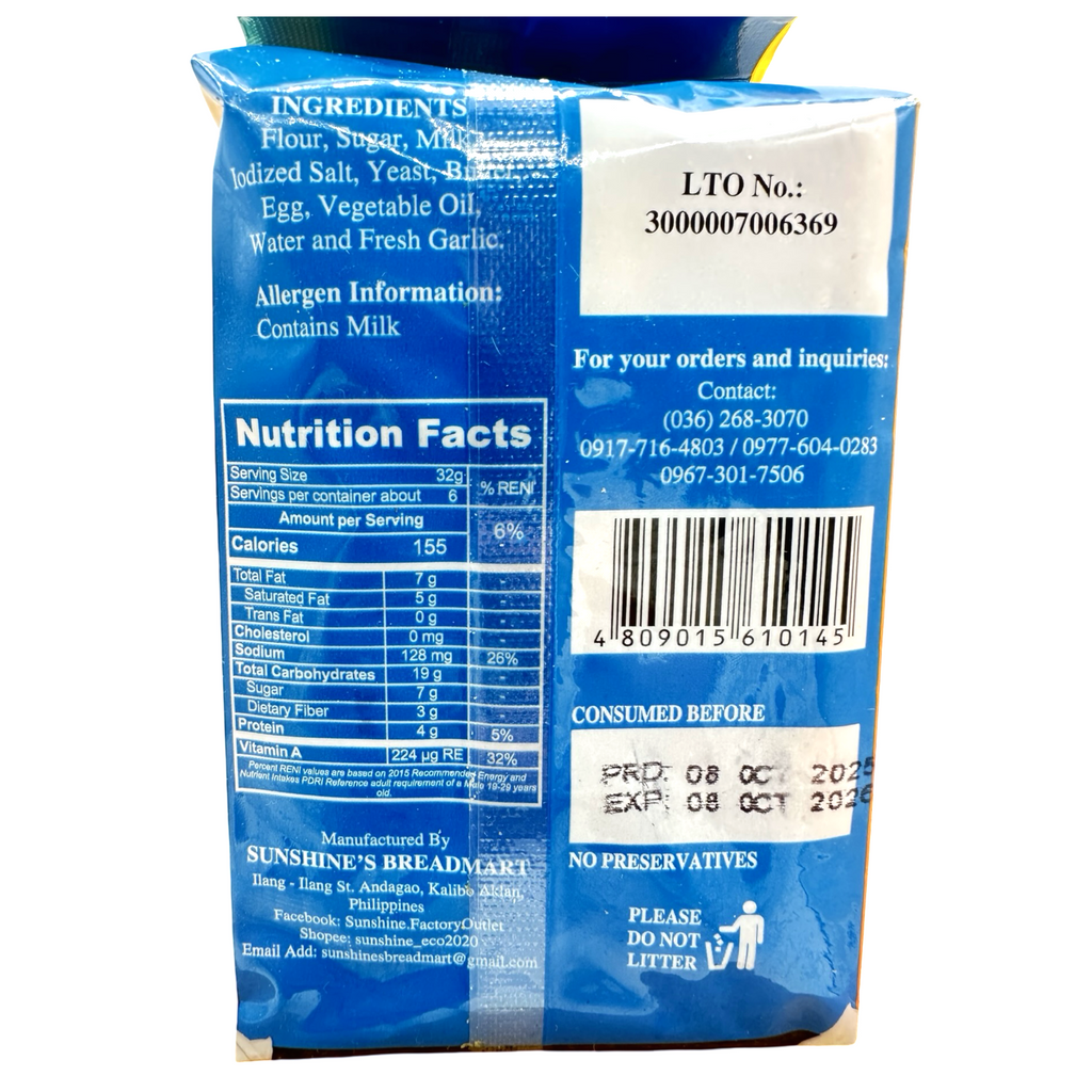 Sunshine's Breadmart - Garlic Bread - 200 G