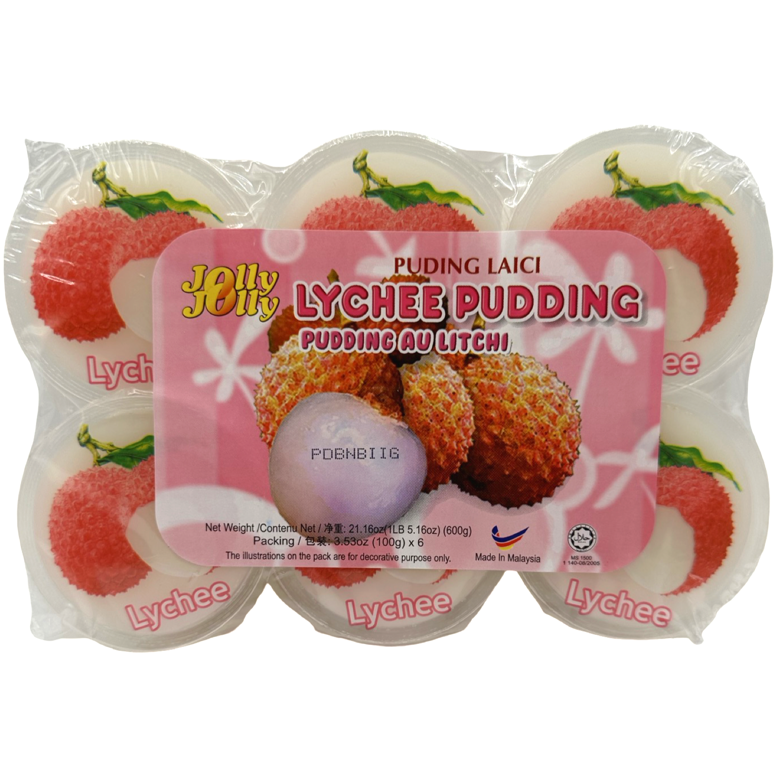 Jolly Jolly - Lychee Pudding - (6 pack) - 600 G