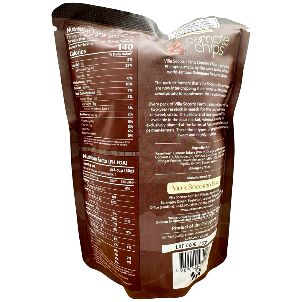 Villa Socorro - Sweet Potato (Camote) Chips - Kimchi - 60 G