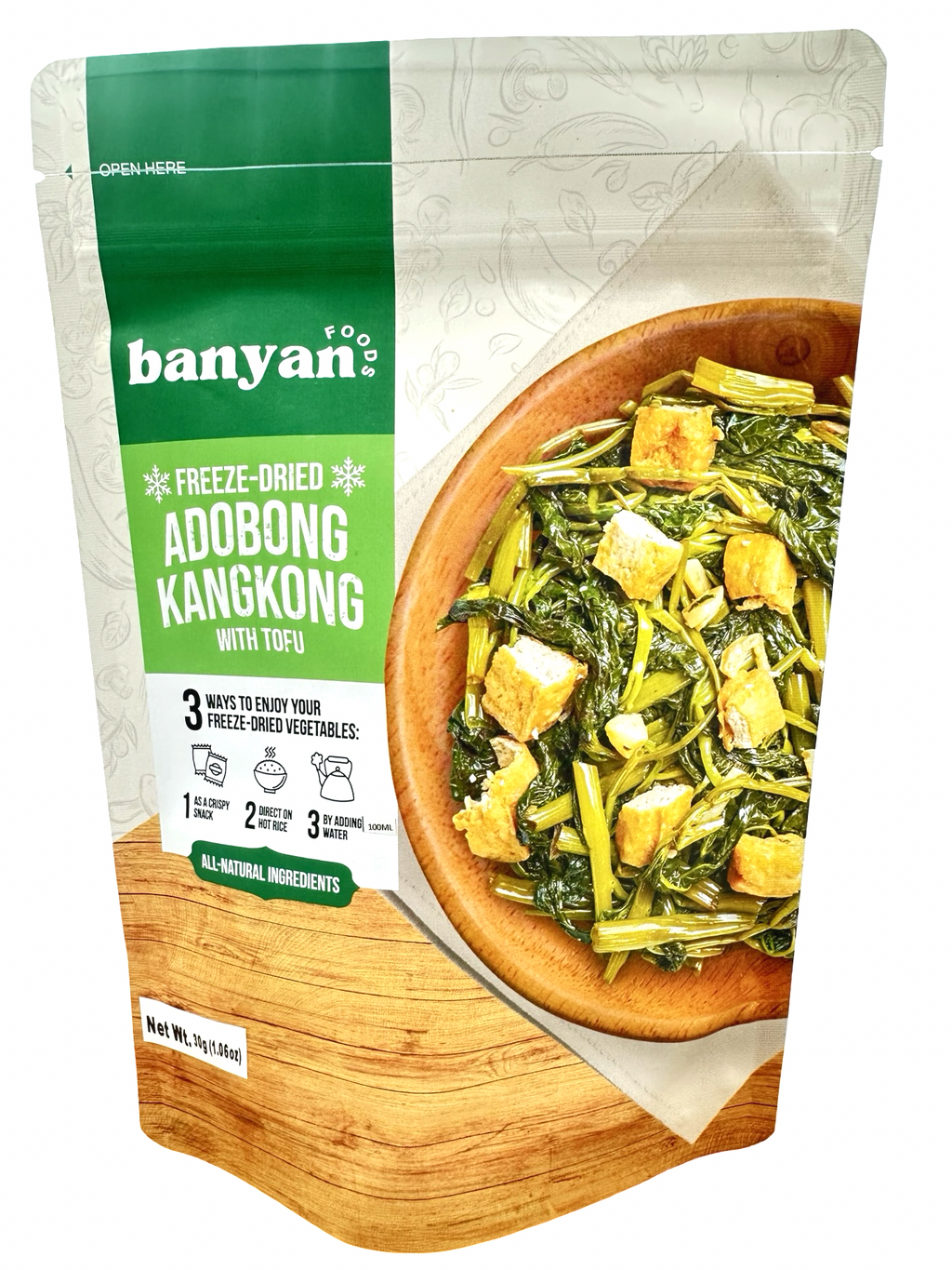 BANYAN FOODS FREEZE-DRIED ADOBONG KANGKONG W/ TOFU - 30g