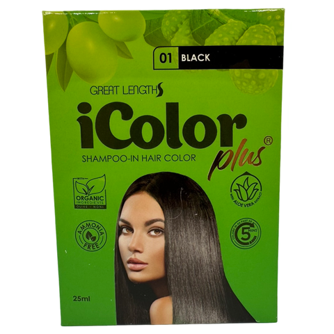 iColor Plus - Shampoo-In Hair Color - Black - 25 ML