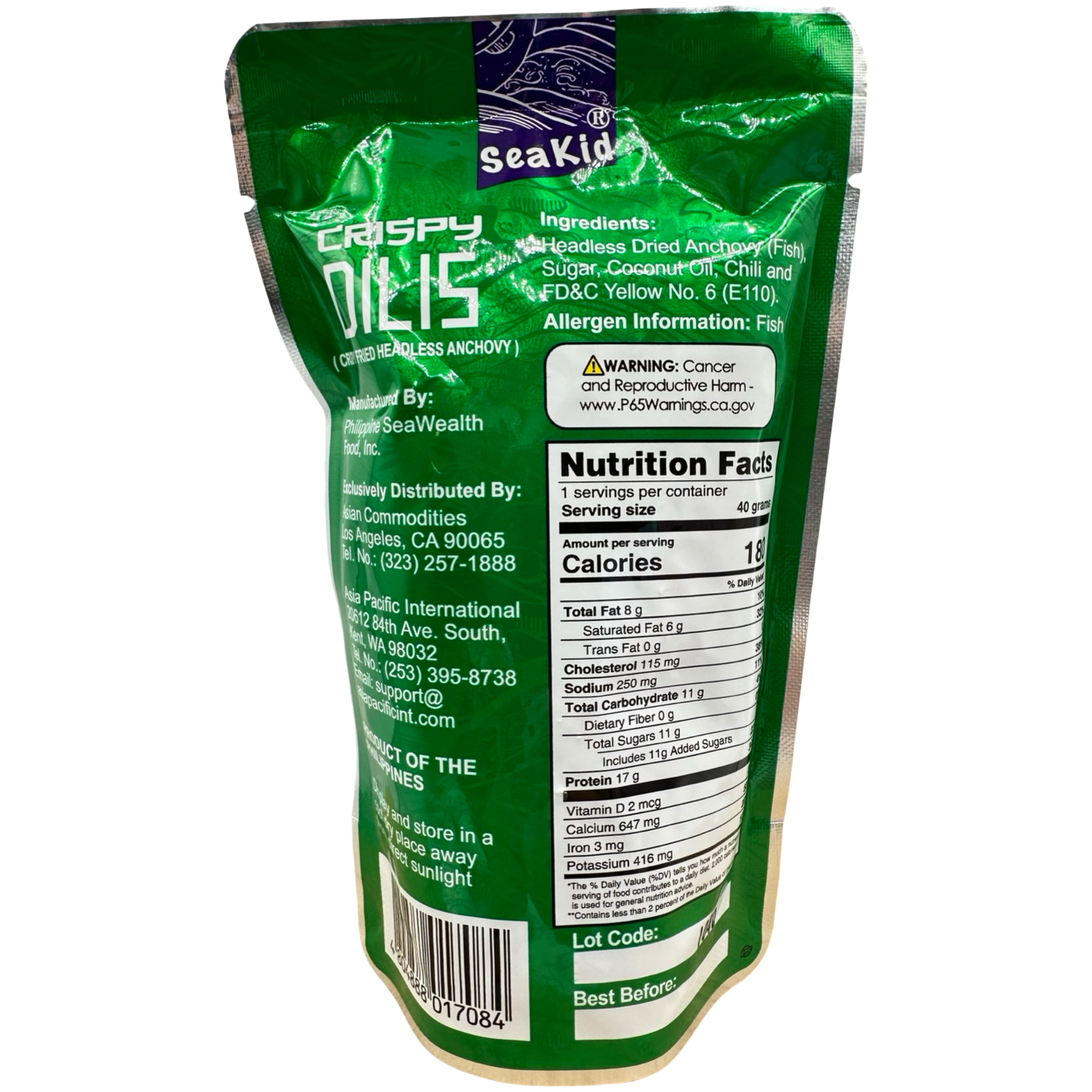 Seakid Crispy Anchovies Snacks - 1.41 OZ