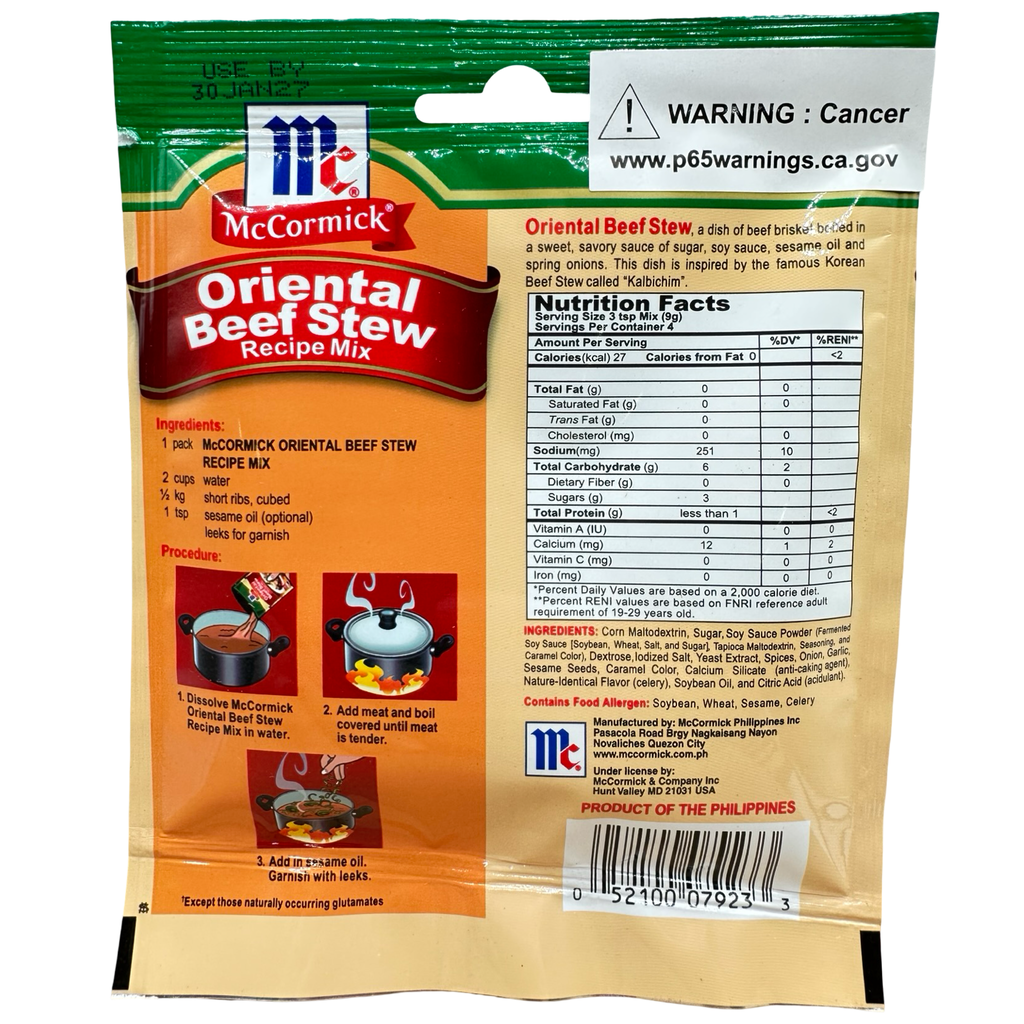 McCormick - Mix Oriental Beef Stew -  37 G