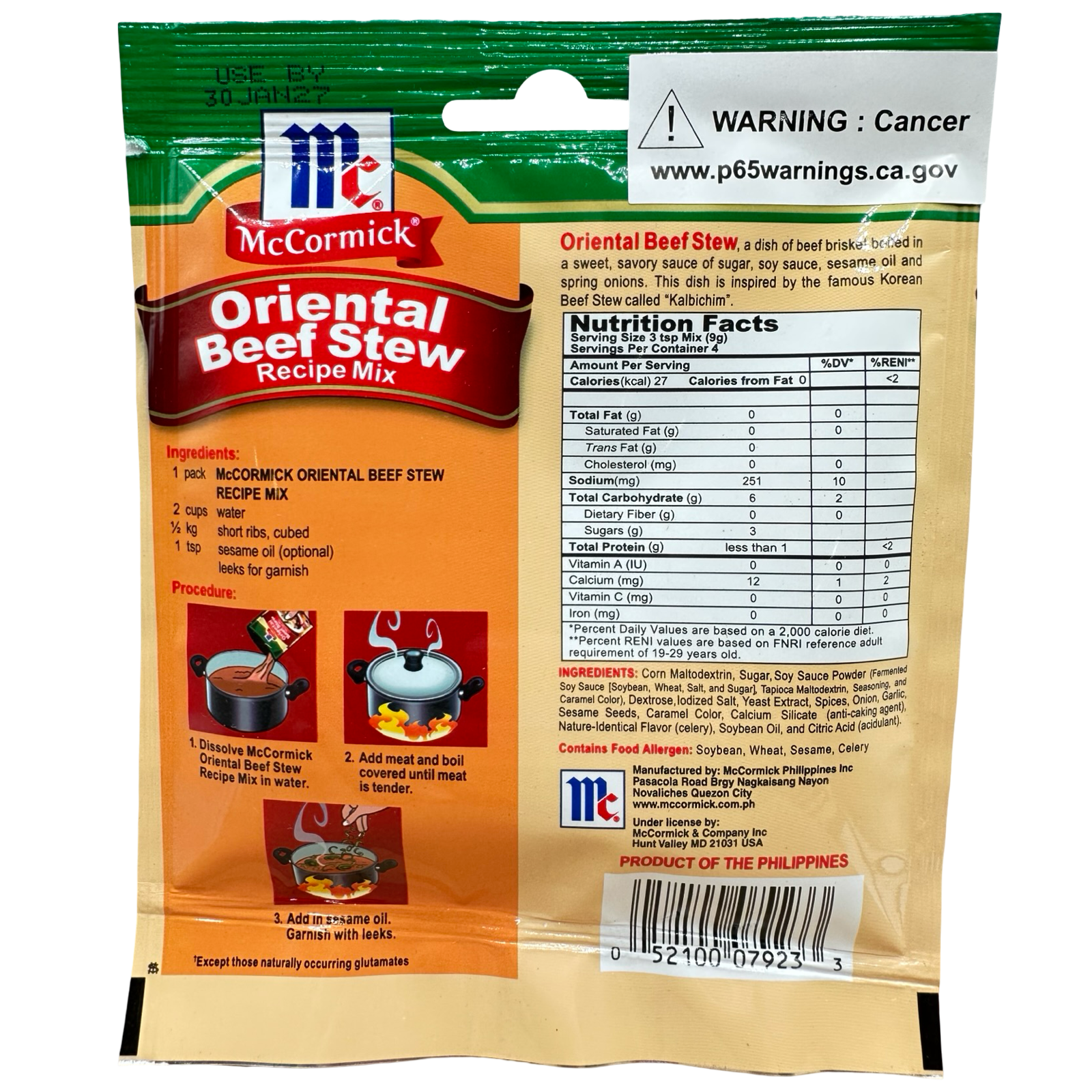 McCormick - Mix Oriental Beef Stew -  37 G