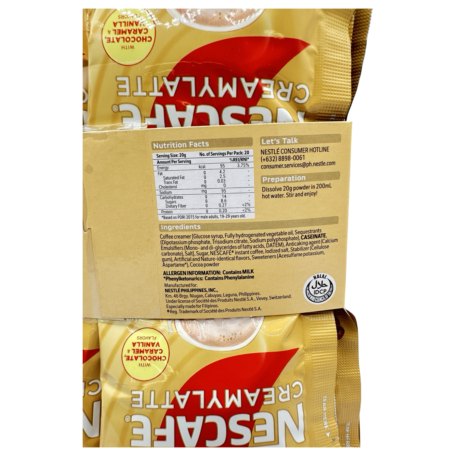 Nescafe - Creamy Latte - 20 Pack Sachet Servings - 400 G
